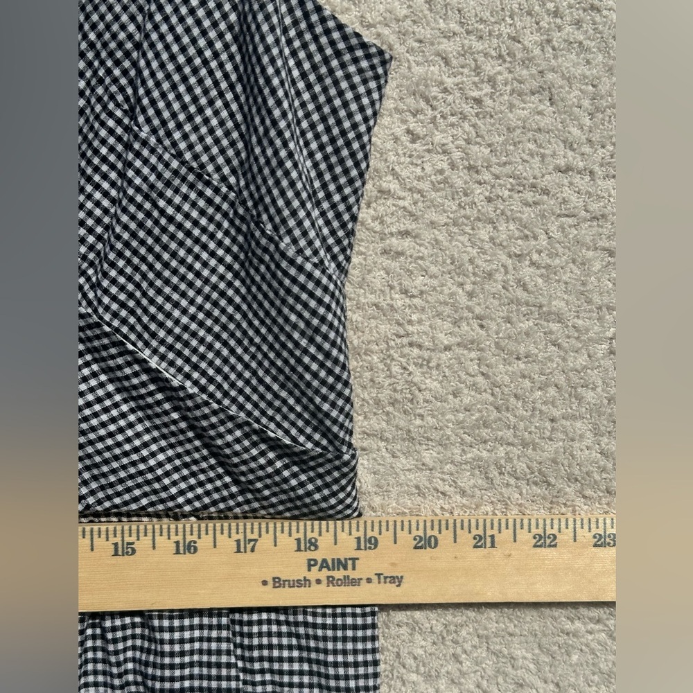 Lauren Ralph Lauren Gingham Lace Hem Dress Size 18 Black White Fit Flare Cotton - Picture 7 of 7